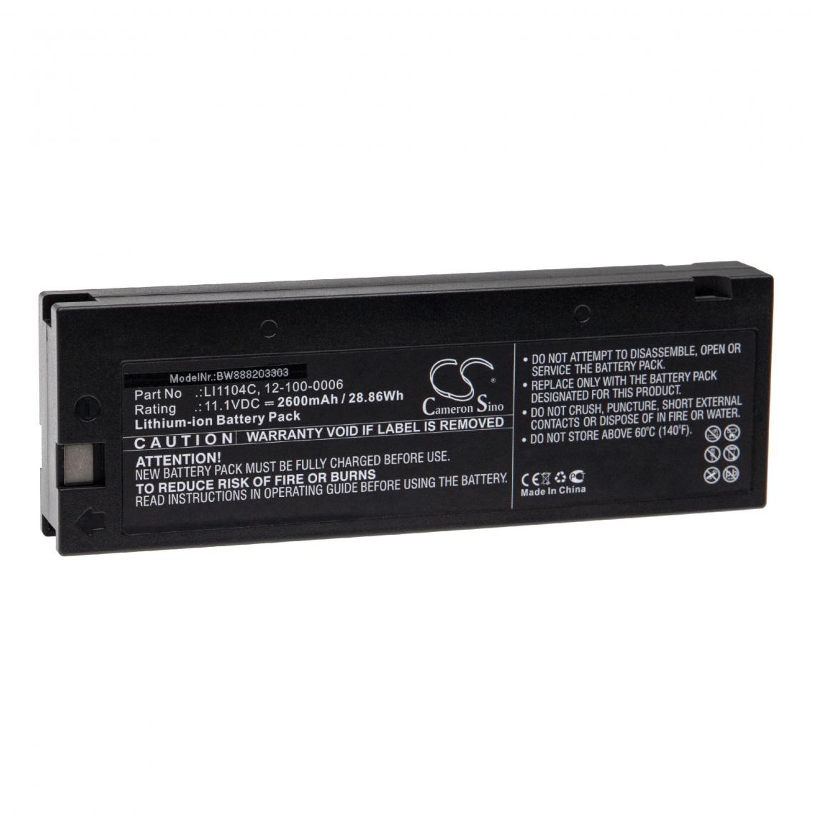 Vhbw - vhbw Batterie remplacement pour Biolight 12-100-0006, LI1104C pour appareil médical (2600mAh, 11,1V, Li-ion) - Piles spécifiques