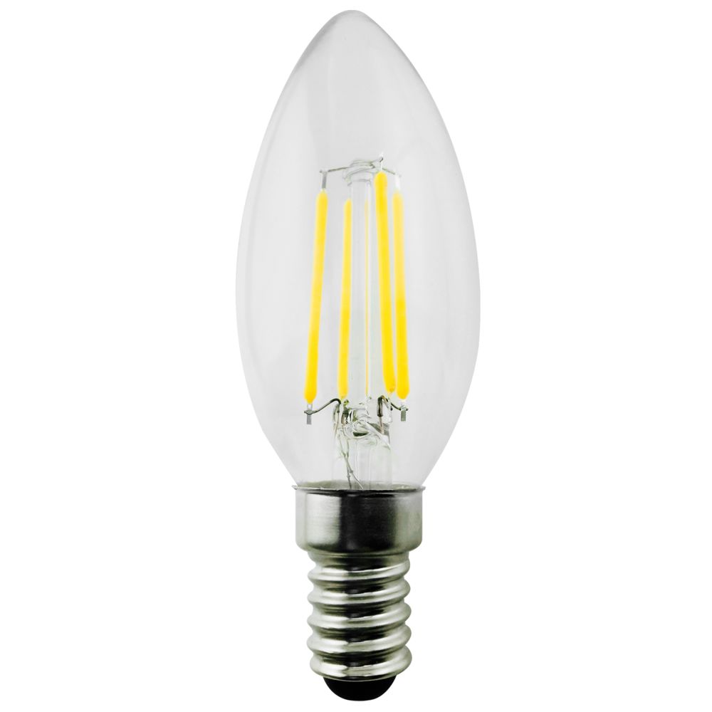 Maclean - Ampoule à filament Edison rétro LED décorative vintage blanc chaud C37 (E14 6W 806lm) - Ampoules LED