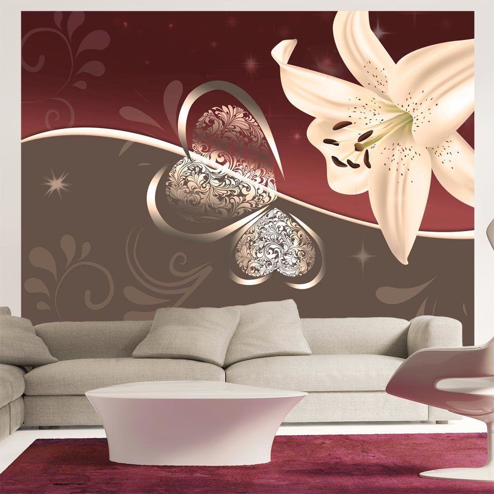 Bimago - Papier peint - Cream lily - Décoration, image, art | Fleurs | Lilies | - Papier peint