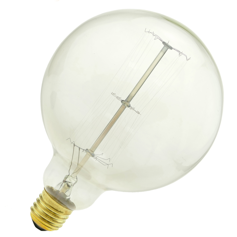 Primematik - Ampoule Edison incandescence de filament 60W 220VAC E27 G125 parallèle 125x170mm - Ampoules LED