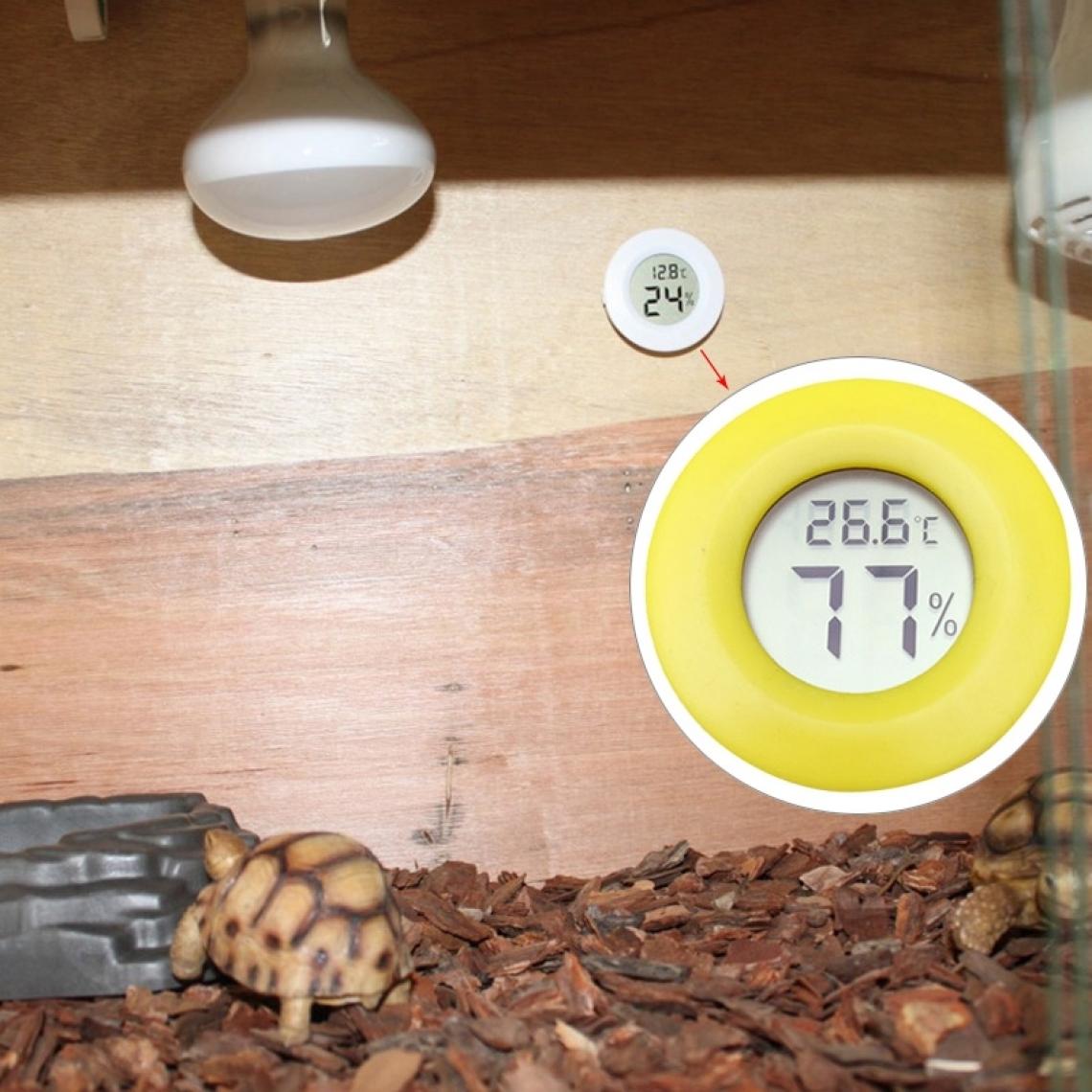 Wewoo - Thermomètre jaune Centigrade et Hygromètre en forme de ronds en de reptile numérique avec écran - Appareils de mesure