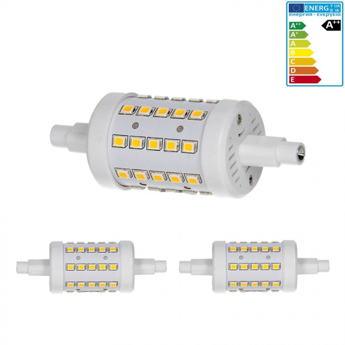 Ecd Germany - ECD Germany 2 x R7S Ampoule LED 7W 78mm 480 lumens angle de faisceau de mesure 360° AC 220-240 remplace 45W Ampoule halogène Blanc chaud réglable - Tubes et néons