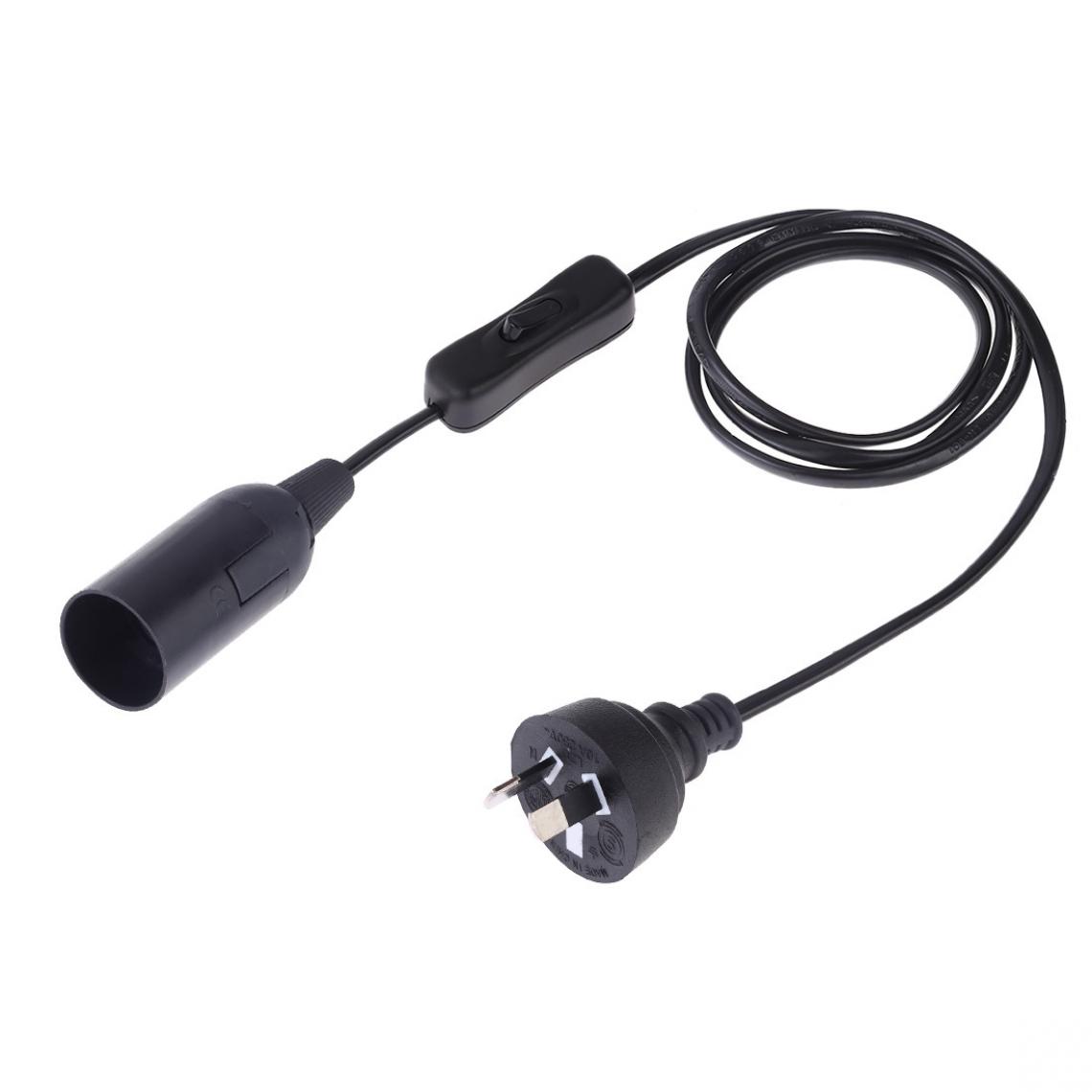 Wewoo - E14 Wire Cap Switch Support de lampe Chandelier Prise de courant avec rallonge de 1,2 mPrise AU Noir - Douilles électriques