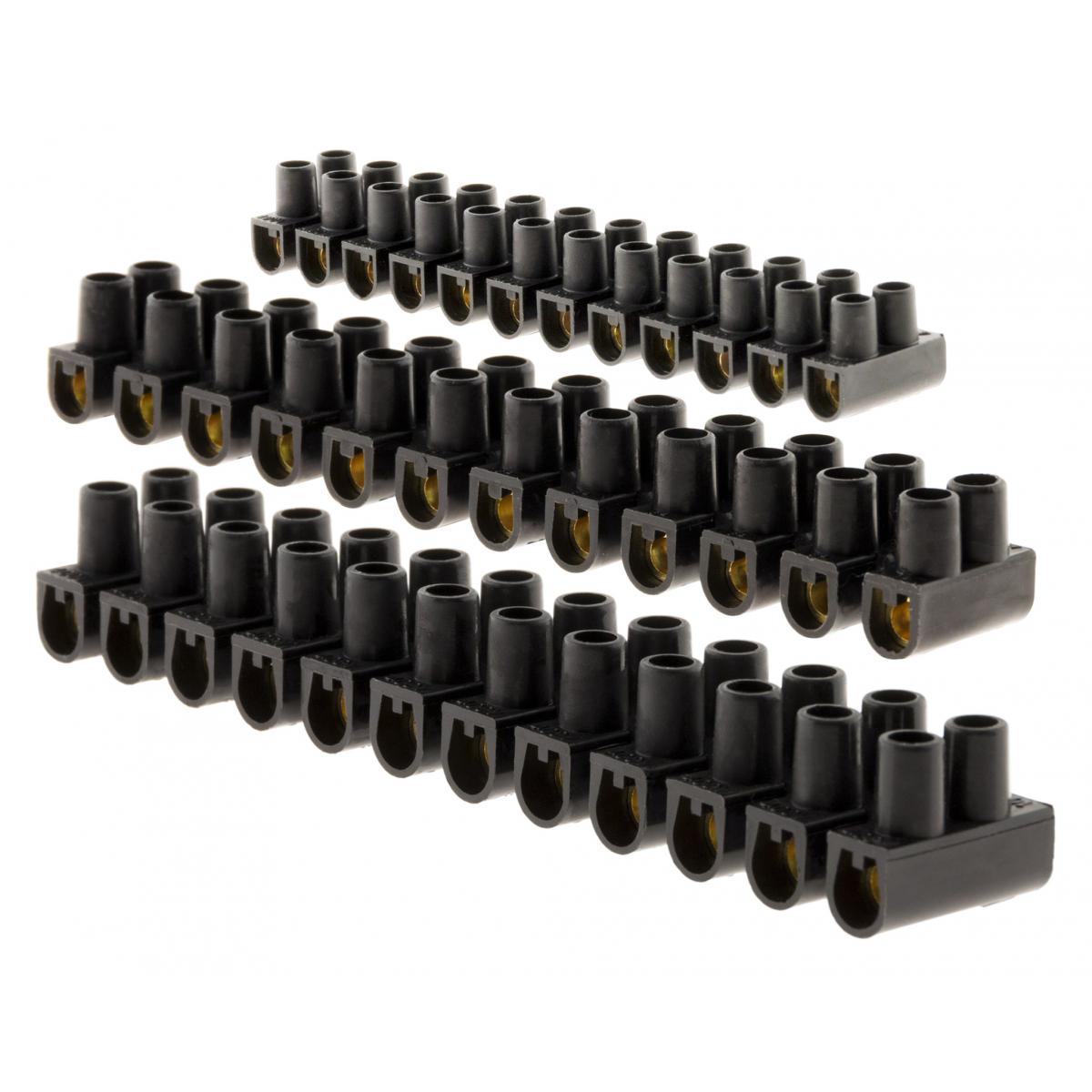 Zenitech - Lot 10 barrettes 4x 4 mm²+ 3x 6mm² + 3x 10 mm² noires - Zenitech - Accessoires de câblage
