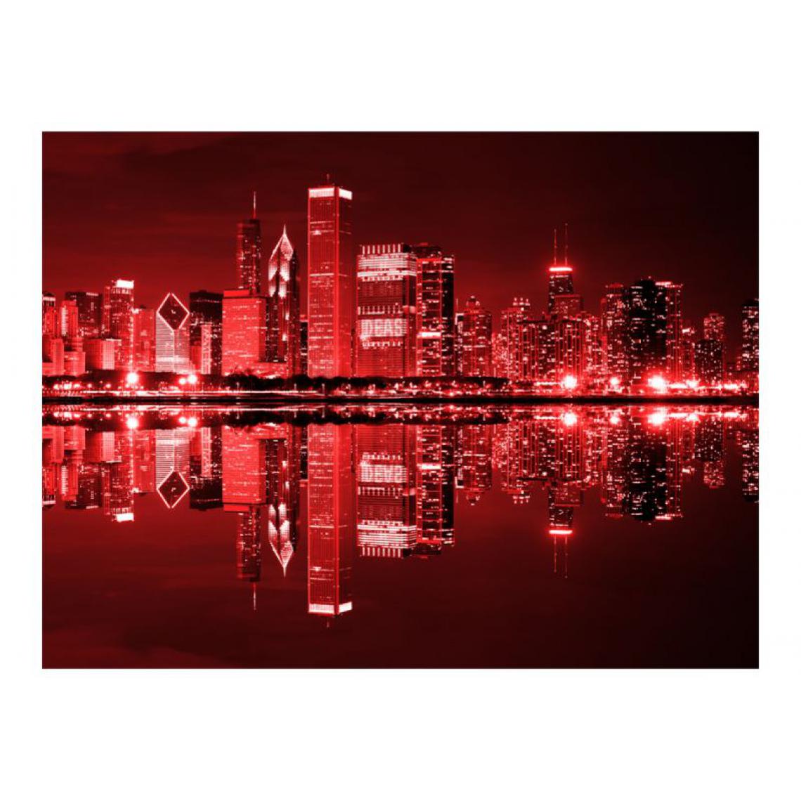 Artgeist - Papier peint - Chicago couleur du vin rouge .Taille : 350x270 - Papier peint