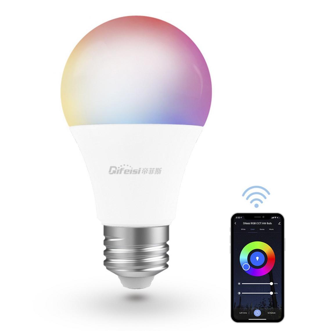 Justgreenbox - Ampoule intelligente WiFi 9W 810LM RGB + CCT Interrupteur de synchronisation de la lumière réglable APP Télécommande, e26 - Ampoules LED
