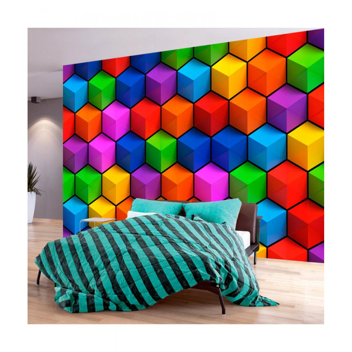 Artgeist - Papier peint - Colorful Geometric Boxes 100x70 - Papier peint