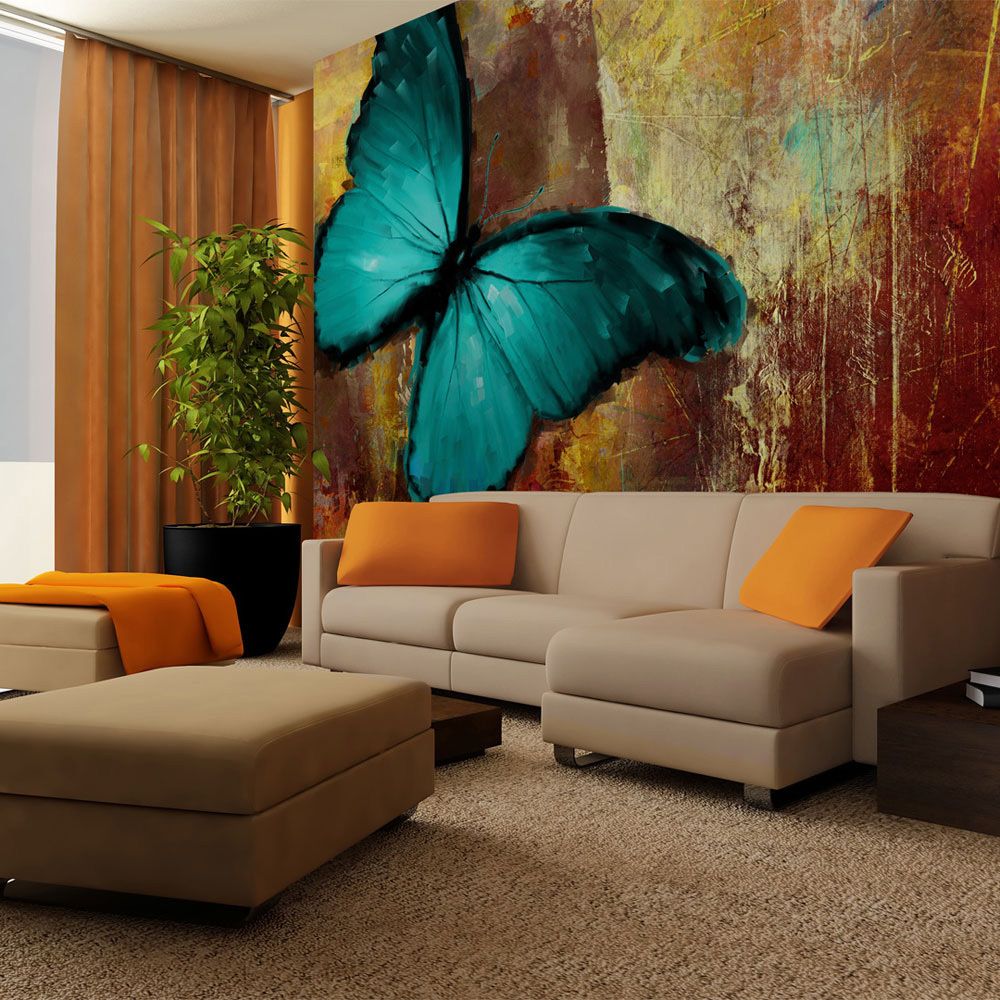 Bimago - Papier peint - Painted butterfly - Décoration, image, art | Animaux | 400x270 cm | XXl - Grand Format | - Papier peint
