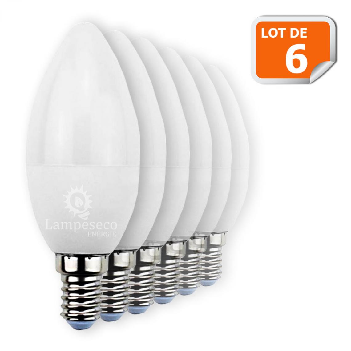Lampesecoenergie - Lot de 6 Ampoules LED bougie E14 6W 480 lumens - Ampoules LED