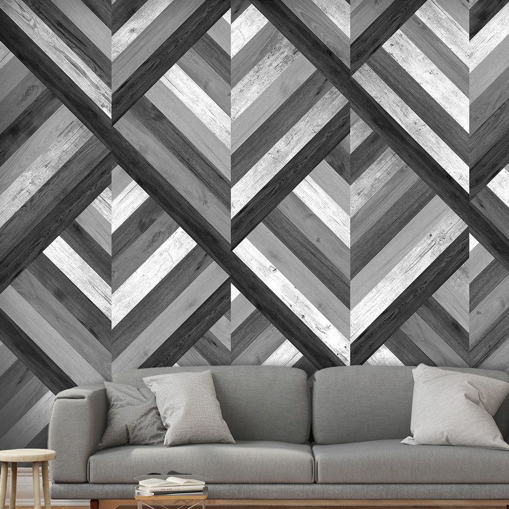 Bimago - Papier peint - Grey Maze - Décoration, image, art | Deko Panels | 50x1000 cm | - Papier peint