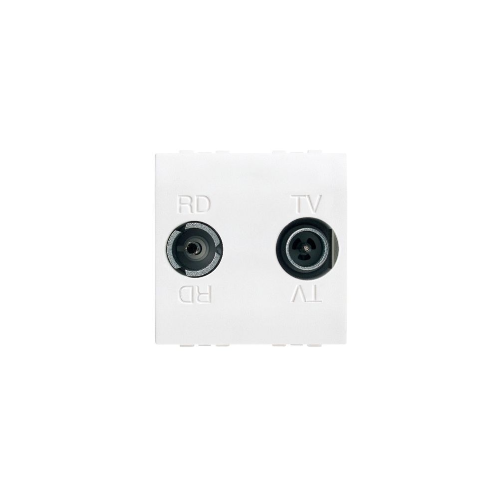 Bticino - prise télévision + fm 2 modules bticino living light blanc - Interrupteurs et prises en saillie