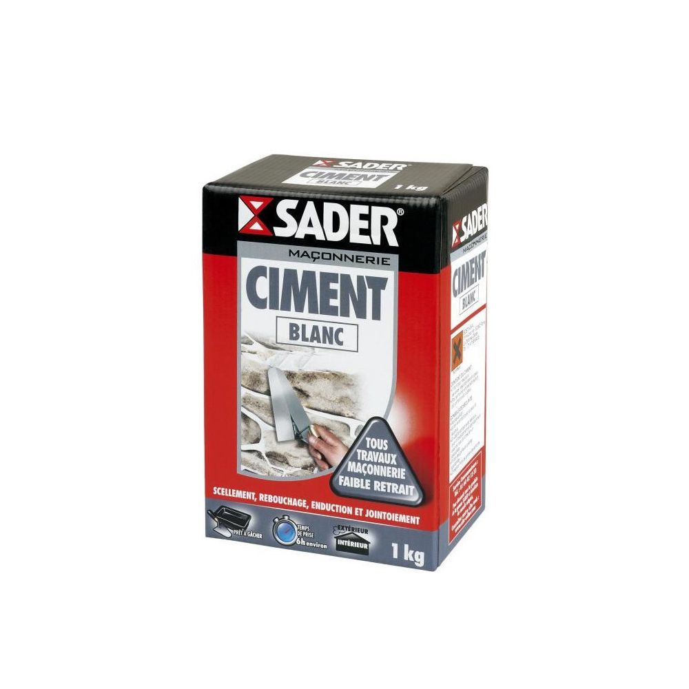 Sader - SADER Boite Ciment - Blanc - 1kg - Enduit