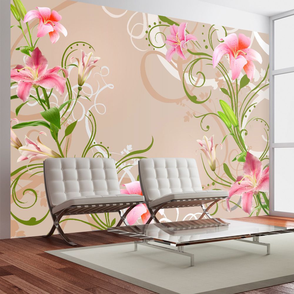 Bimago - Papier peint - Subtle beauty of the lilies - Décoration, image, art | - Papier peint