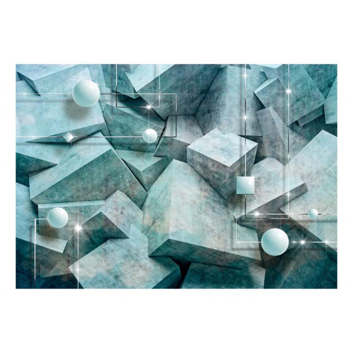 Artgeist - Papier peint - Concrete Cubes (Green) .Taille : 200x140 - Papier peint