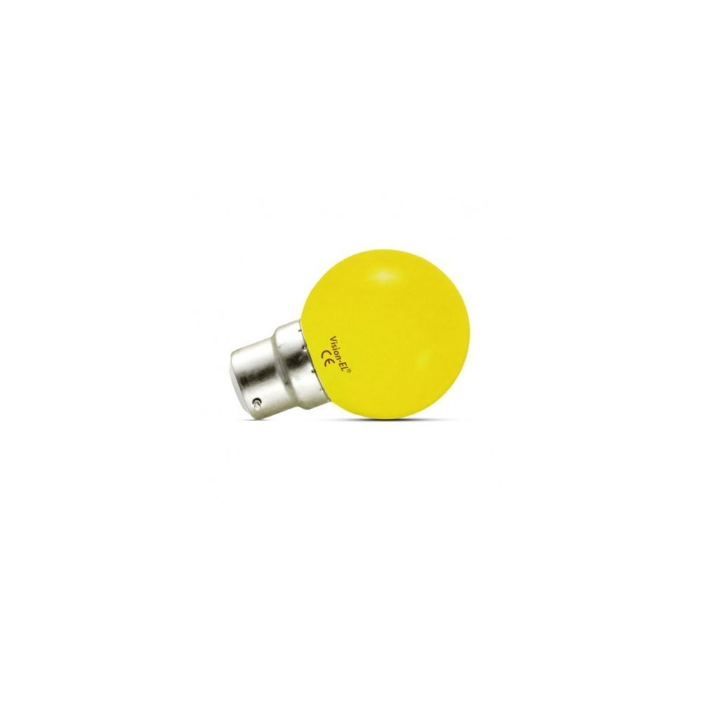 Vision-El - Ampoule LED B22 Couleur Bulb 1W Jaune Blister x 2 - Ampoules LED