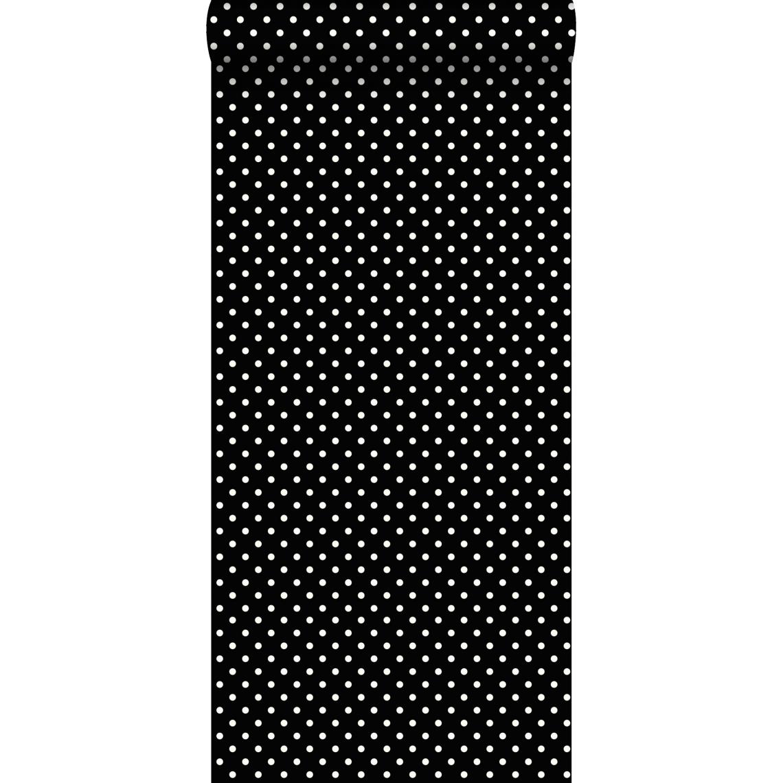 ESTAhome - ESTAhome papier peint à motif de petits points noir et blanc - 138501 - 53 cm x 10,05 m - Papier peint