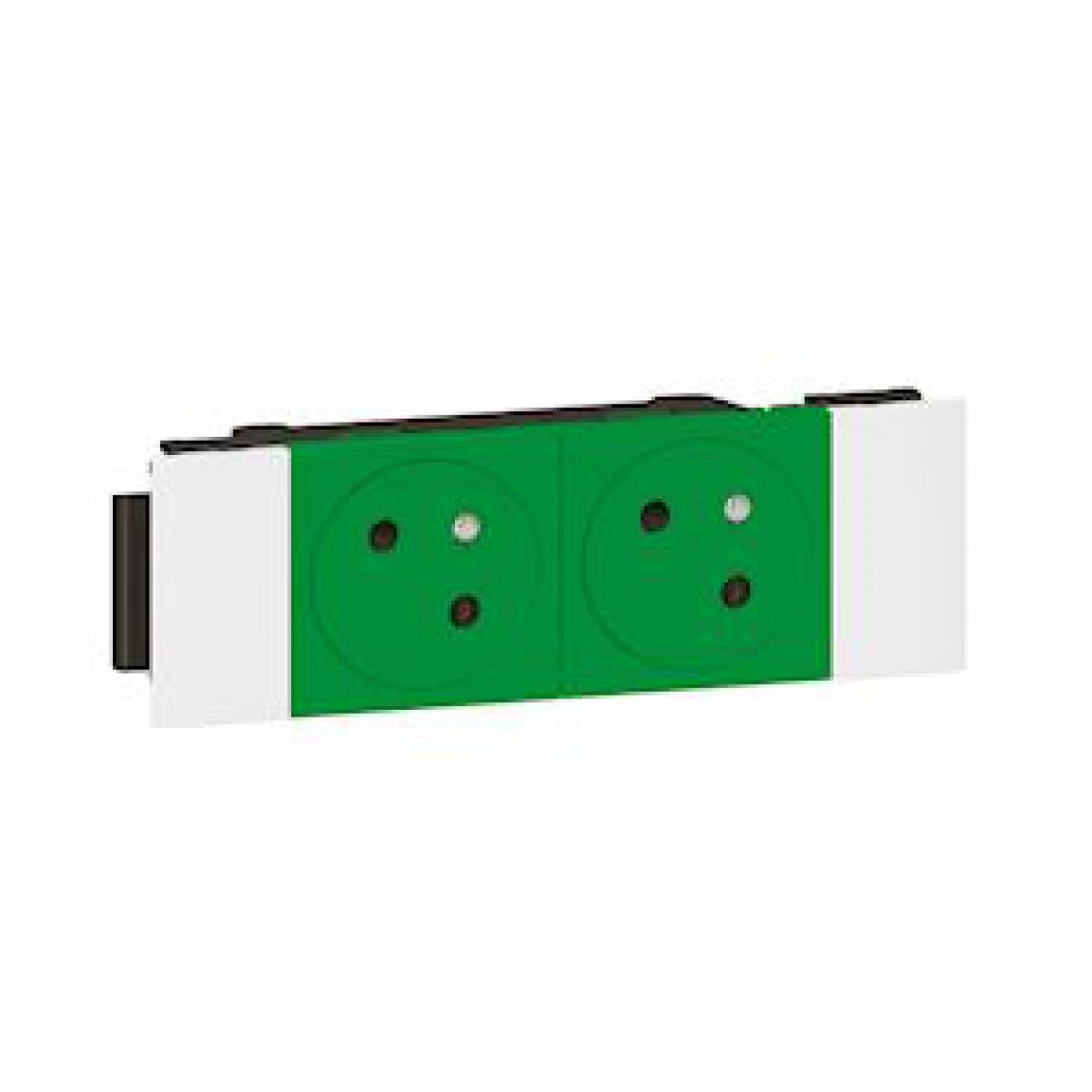 Legrand - prise de courant - 2 x 2p+t - verte - clippage direct - surface - legrand 077192l - Interrupteurs et prises en saillie
