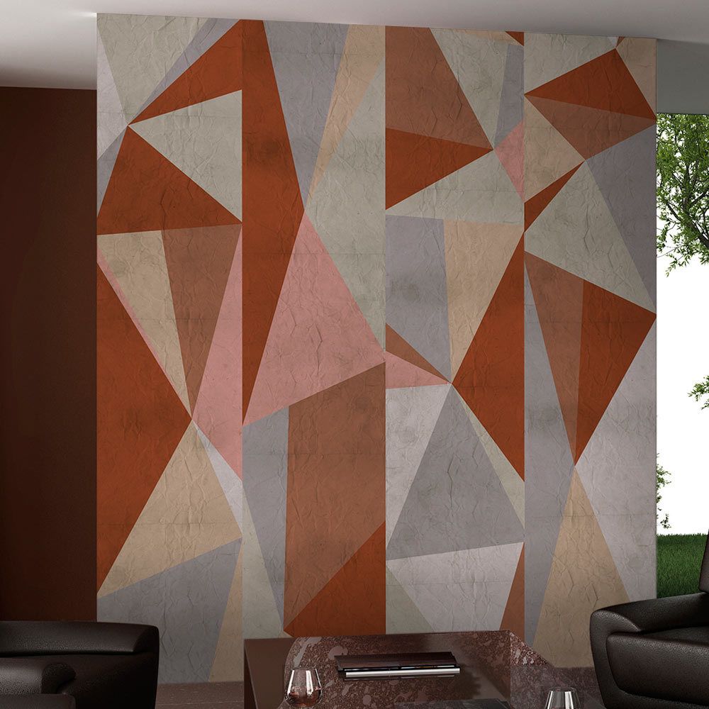 Bimago - Papier peint - Triangles - composition - Décoration, image, art | Deko Panels | 50x1000 cm | - Papier peint