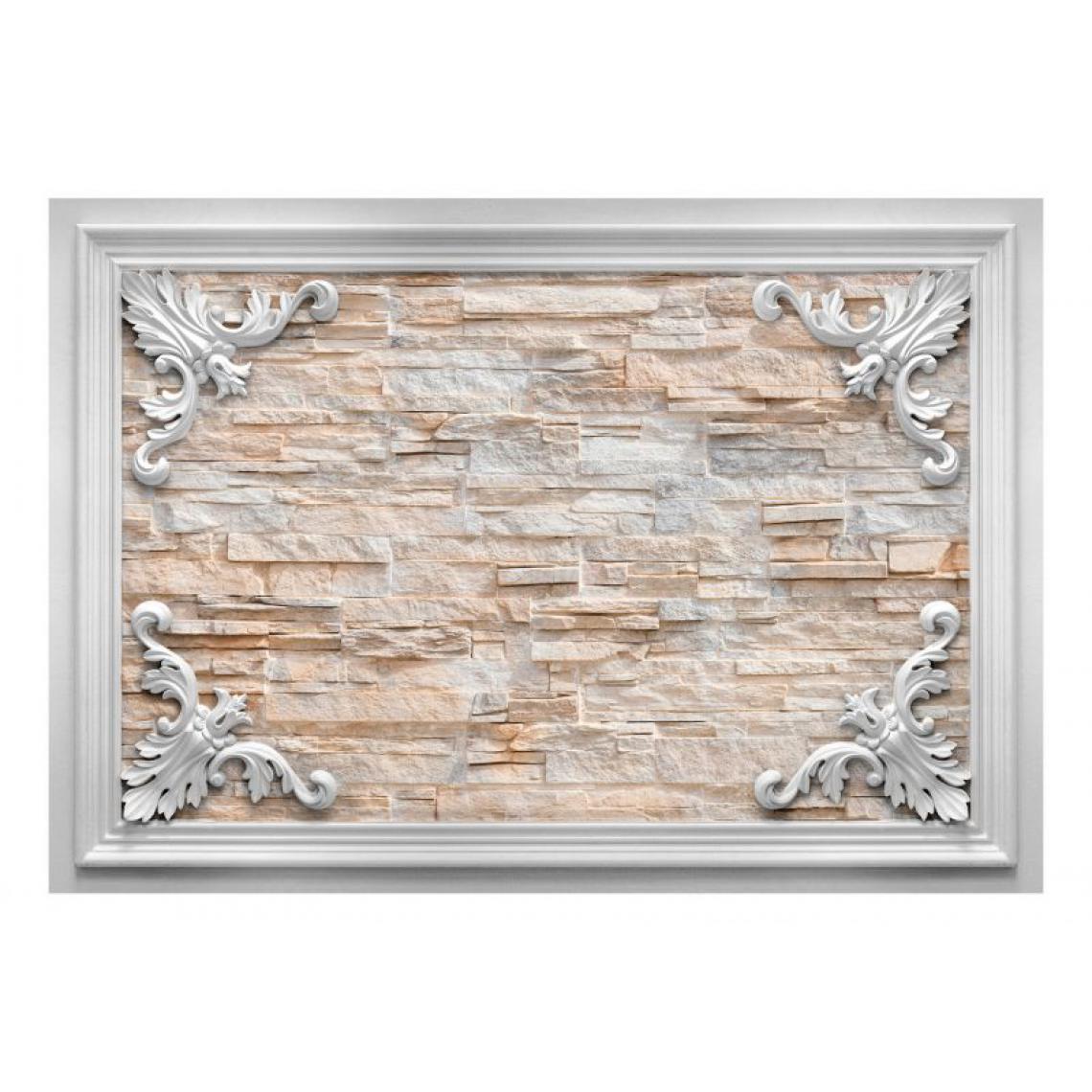 Artgeist - Papier peint - Brick in the Frame (Orange) .Taille : 250x175 - Papier peint