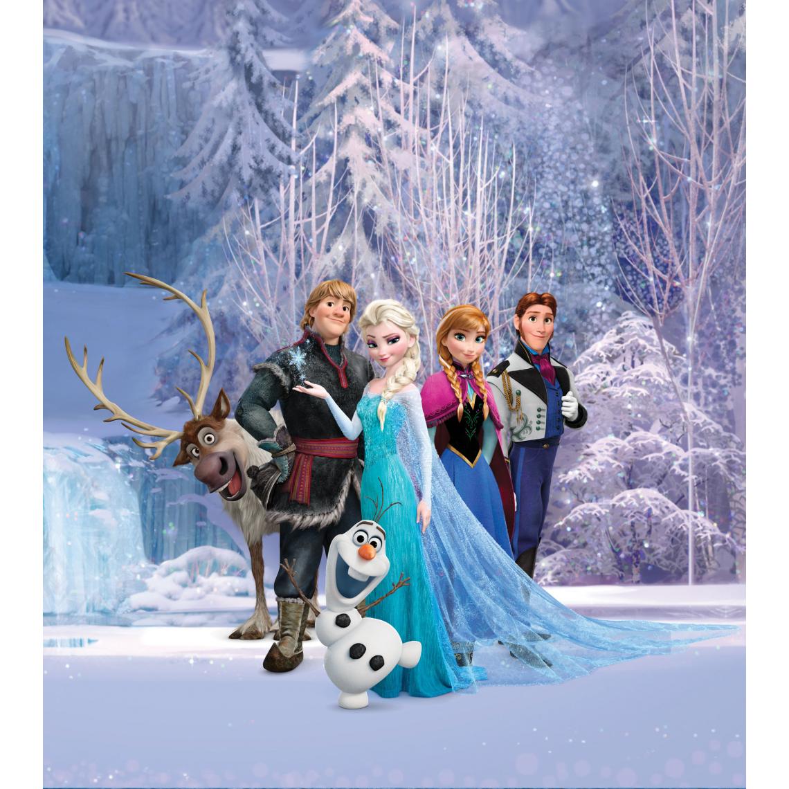 Disney Montres - Disney papier peint panoramique La Reine des neiges violet et bleu - 600620 - 180 x 202 cm - Papier peint