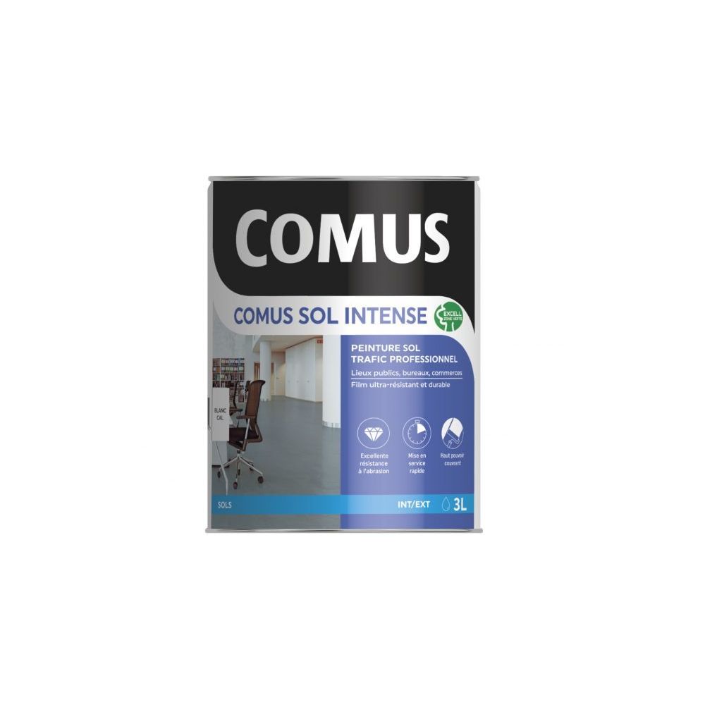 Comus - COMUS SOL INTENSE GRIS CIMENT 0,75L Peinture sols intérieurs et extérieurs, trafic intense/professionnel - Peinture extérieure