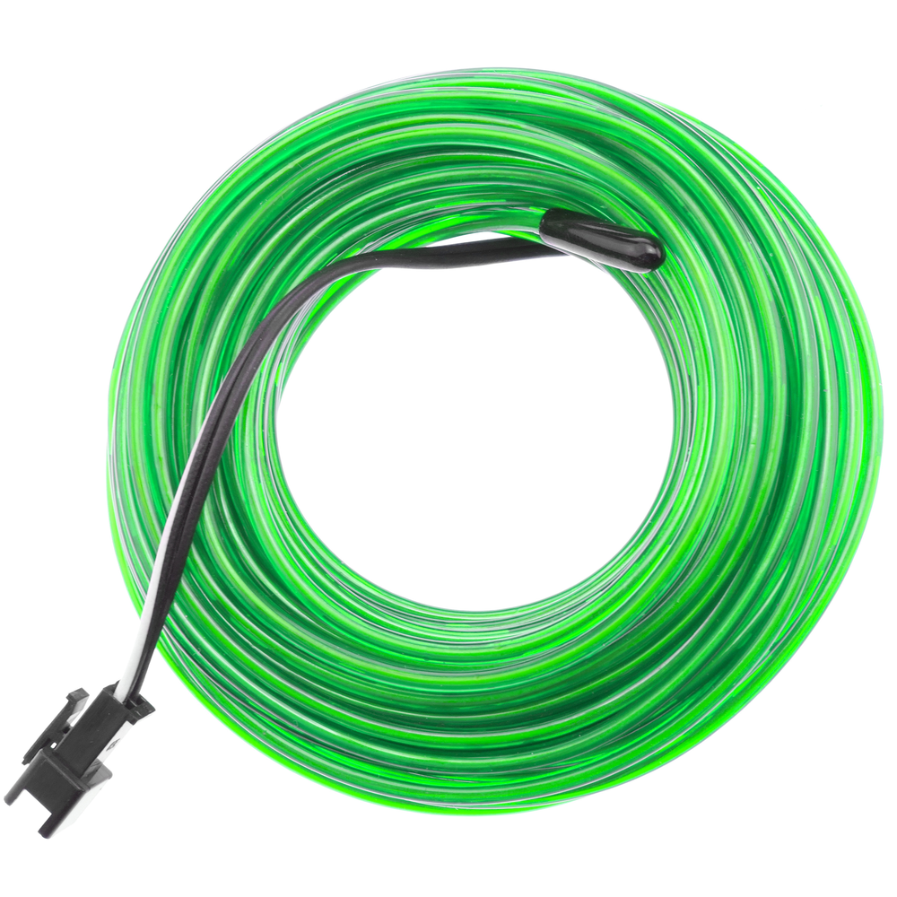 Bematik - Fil électroluminescent vert Batterie forte 5m bobine de 2.3mm - Fils et câbles électriques