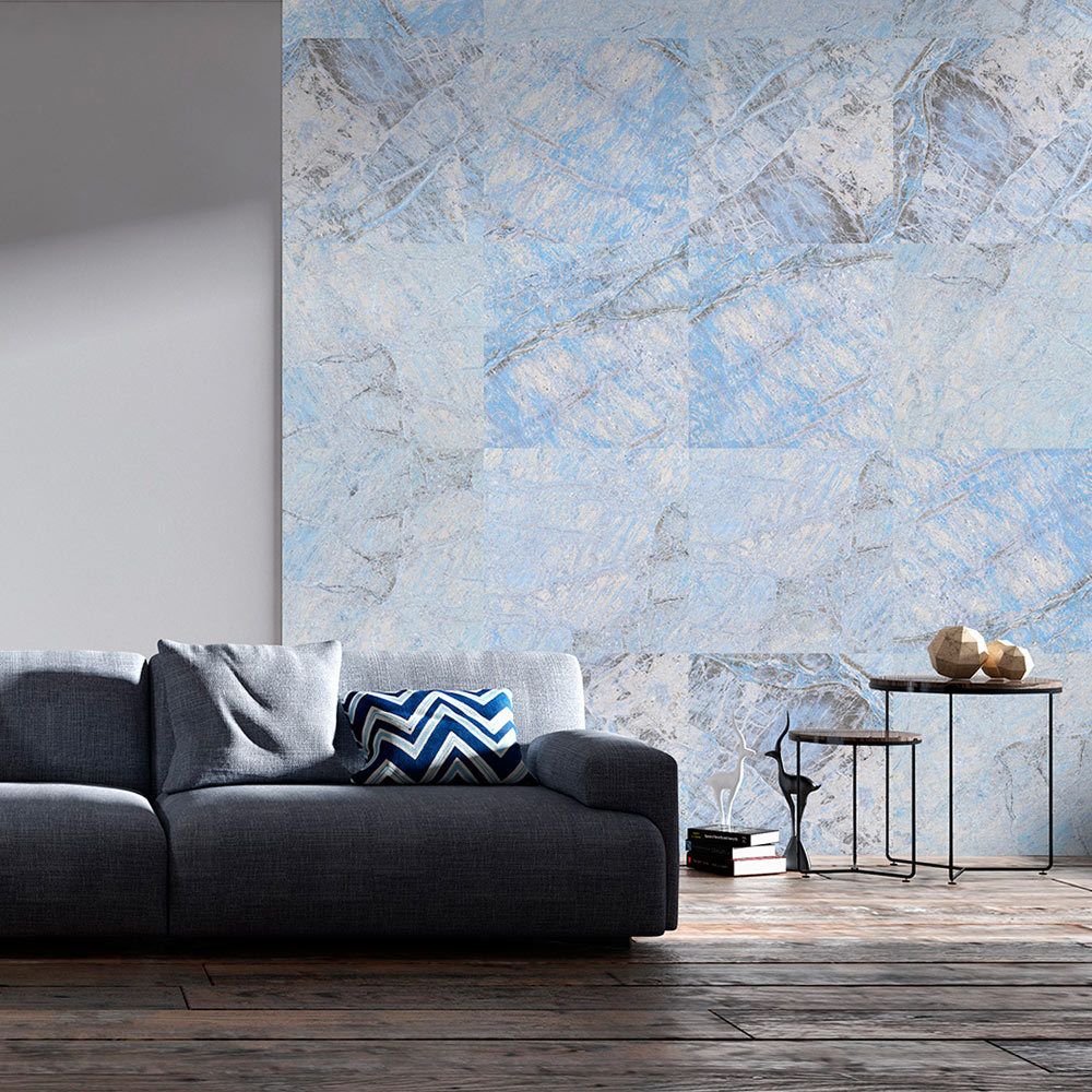 Bimago - Papier peint - Blue Marble - Décoration, image, art | Deko Panels | 50x1000 cm | - Papier peint