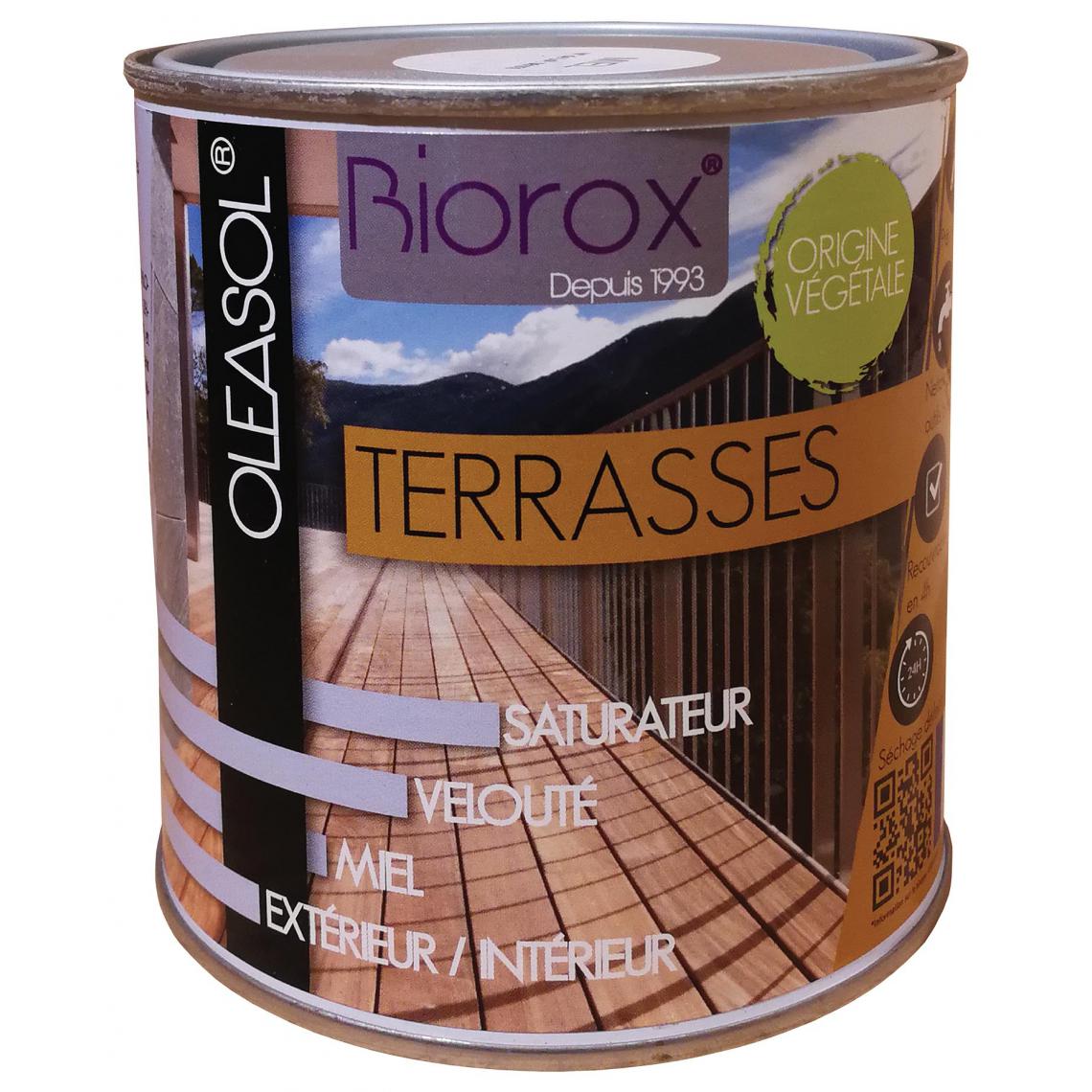 Biorox - Saturateur pour bois extérieurs origine végétale 2 en 1 terrasses Oleasol 1 litre - Peinture intérieure