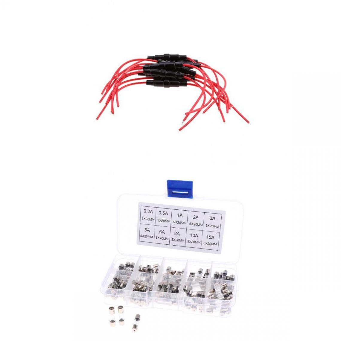 marque generique - 10 Pcs Connecteur Porte-Fusible + 100 Pcs Fusible Amplificateur Audio 0.2A-15A - Fusibles