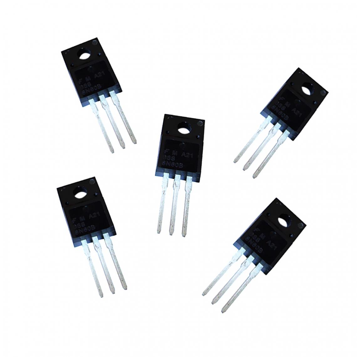 marque generique - 5pcs Transistors à Effet de Champ MOSFET 600V 8A 3 Pin TO-220 8N60 - Appareils de mesure