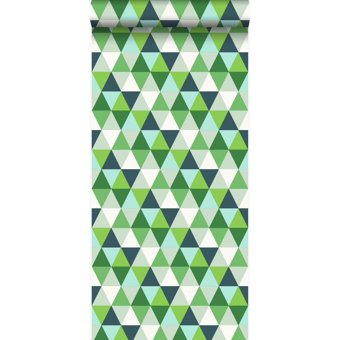 Origin - Origin papier peint triangles vert - 347203 - 53 cm x 10,05 m - Papier peint