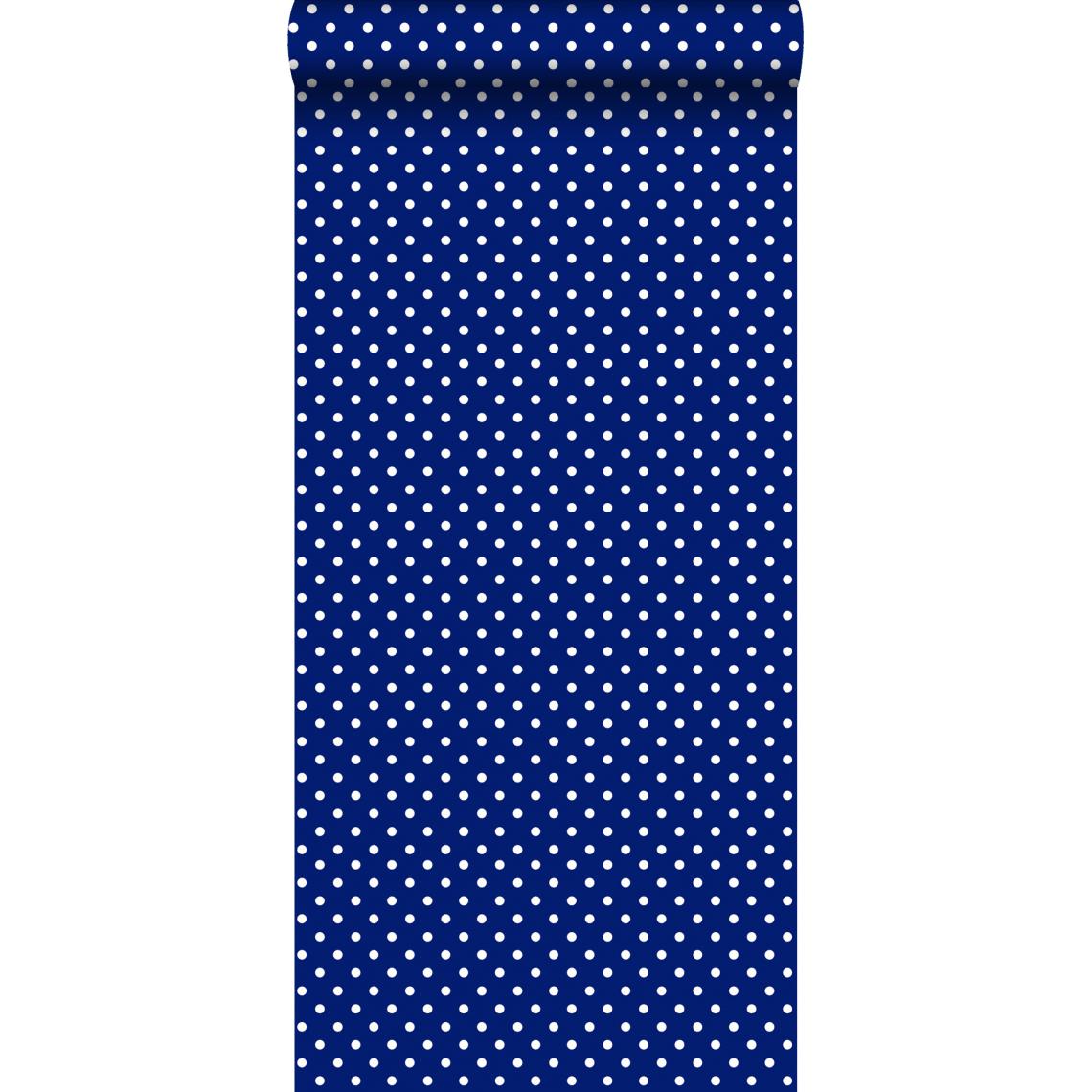 ESTAhome - ESTAhome papier peint à motif de petits points bleu - 138105 - 53 cm x 10,05 m - Papier peint