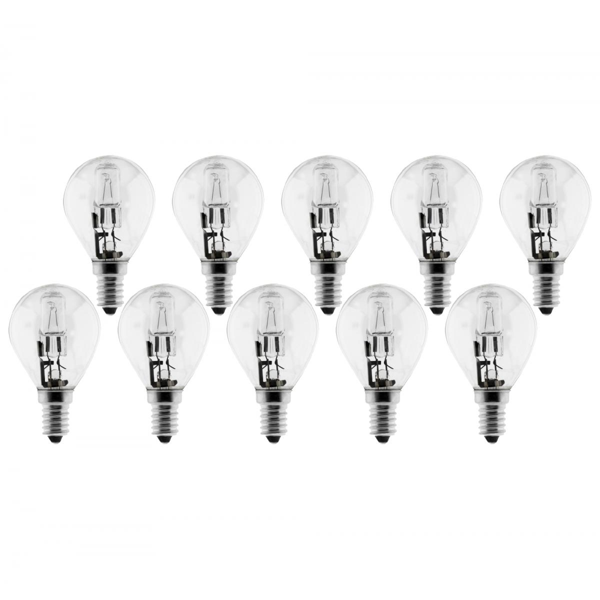 Elexity - Lot de 10 ampoules halogène 18W E14 sphériques - Ampoules LED