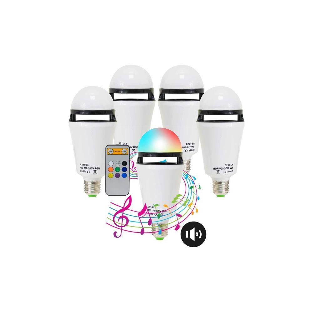NC - Lot 5 Ampoules LED multicolore RGB et musicale connectée Bluetooth - Ampoules LED