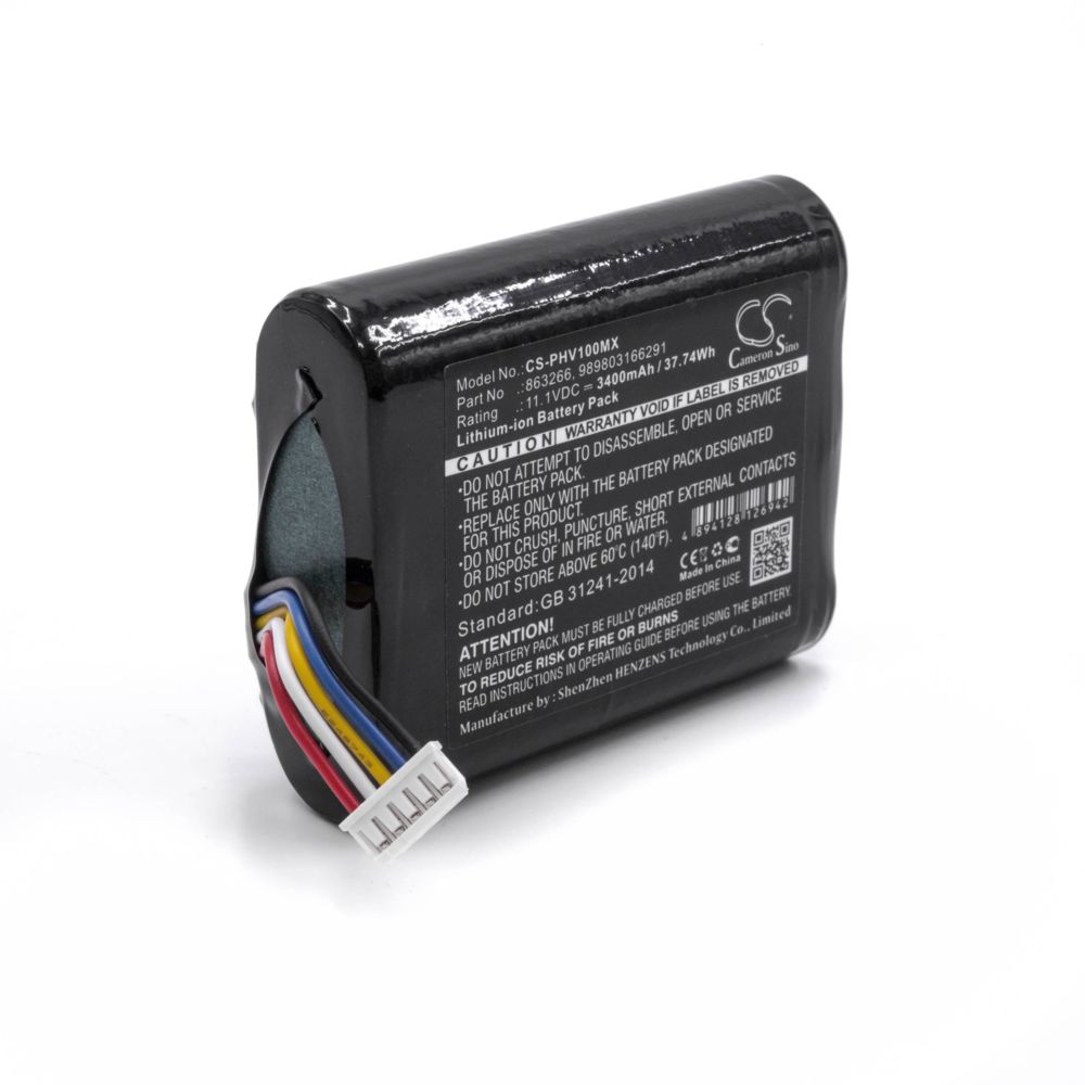 Vhbw - vhbw Li-Ion batterie 3400mAh (11.1V) pour appareil de médecine comme moniteur de surveillance de patient comme Philips 45356424350I - Piles spécifiques