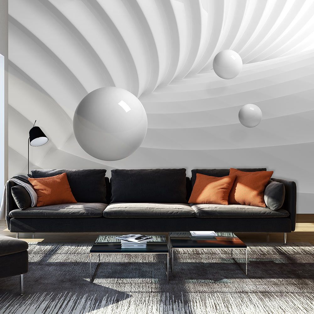 Bimago - Papier peint - White Symmetry - Décoration, image, art | Abstractions | Moderne | - Papier peint