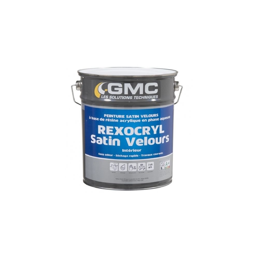 Gmc - REXOCRYL BLANC SATIN 4L - Peinture satinée acrylique idéale fonds neufs- GMC - Peinture intérieure