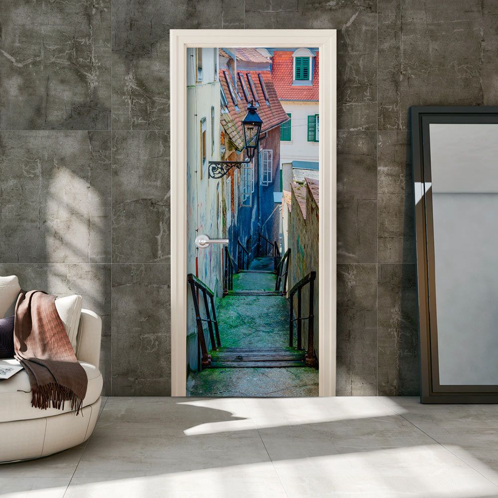 Bimago - Papier-peint pour porte - Croatian Alley - Décoration, image, art | 90x210 cm | - Papier peint