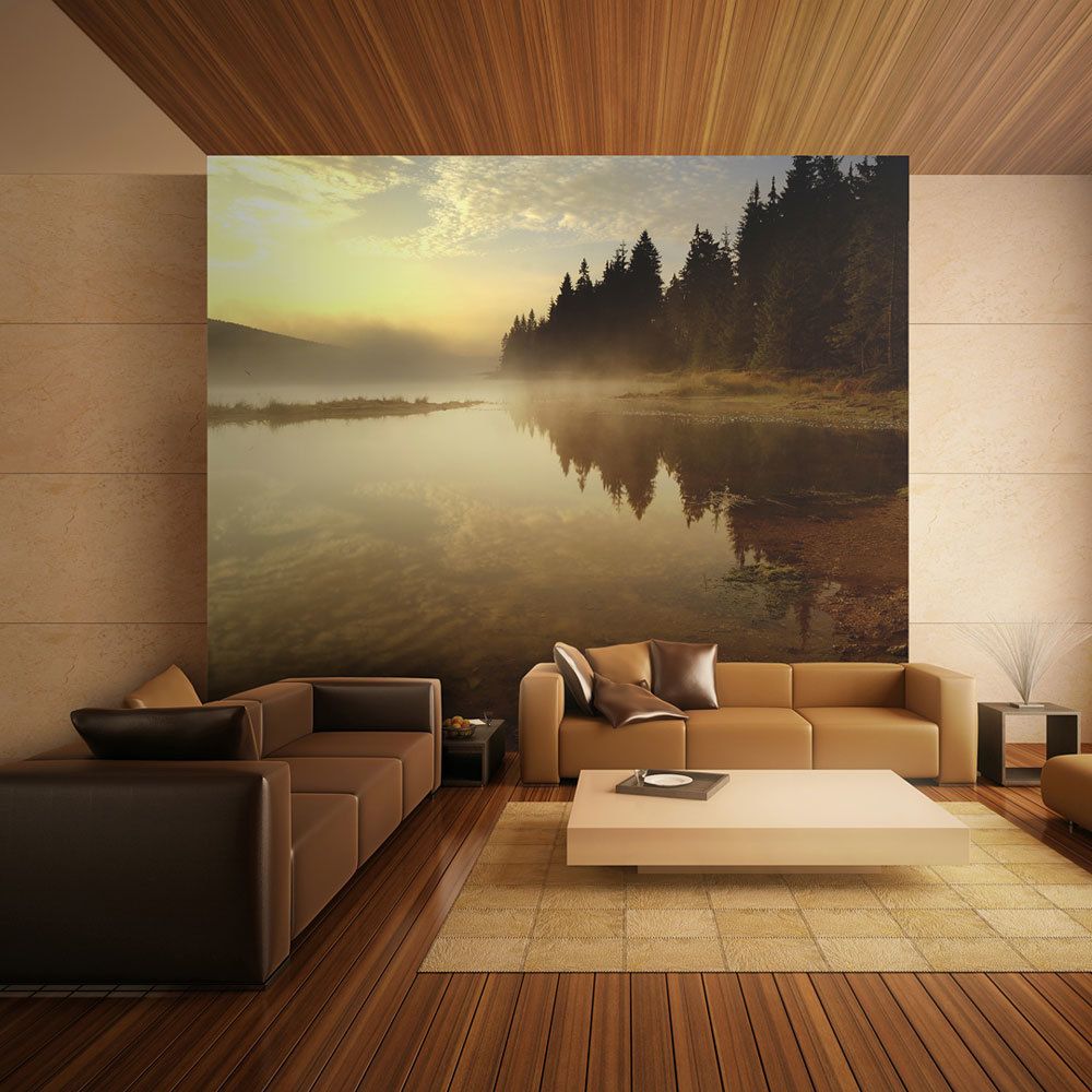 Bimago - Papier peint - Forêt et lac - Décoration, image, art | Paysages | Lacs | - Papier peint
