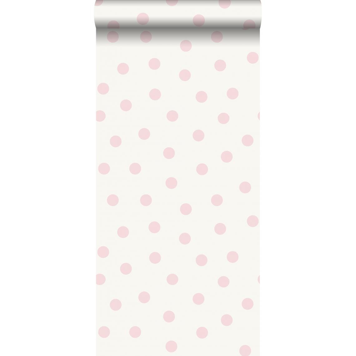 Origin - Origin papier peint à motif de petits points rose brillant et blanc - 347701 - 0.53 x 10.05 m - Papier peint