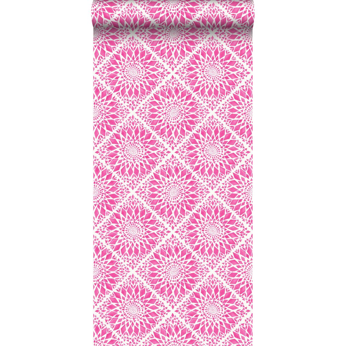 ESTAhome - ESTAhome papier peint motif de carrellages rose - 148610 - 53 cm x 10,05 m - Papier peint