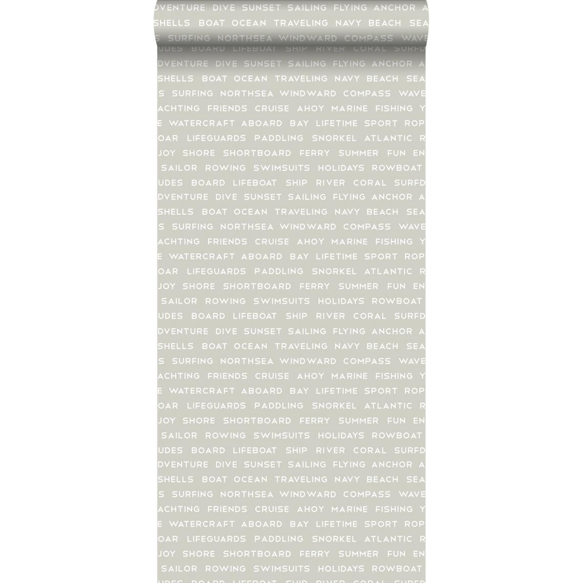 ESTAhome - ESTAhome papier peint textes maritimes de plage cervine - 138958 - 0.53 x 10.05 m - Papier peint