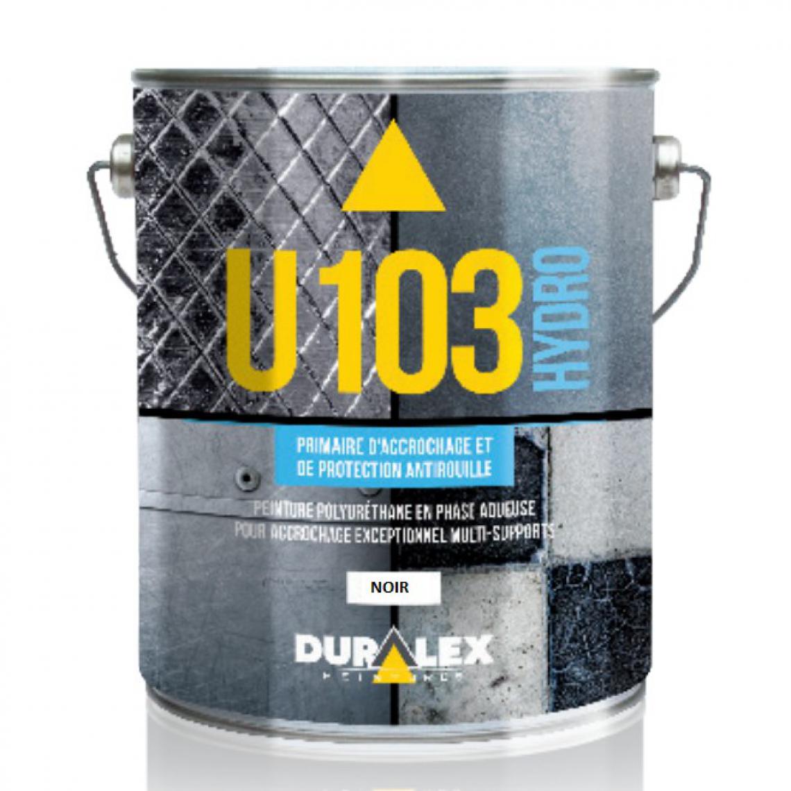 Duralex - U 103 Primaire hydro d'accrochage et de protection antirouille 3L Noir - Duralex - Peinture & enduit rénovation