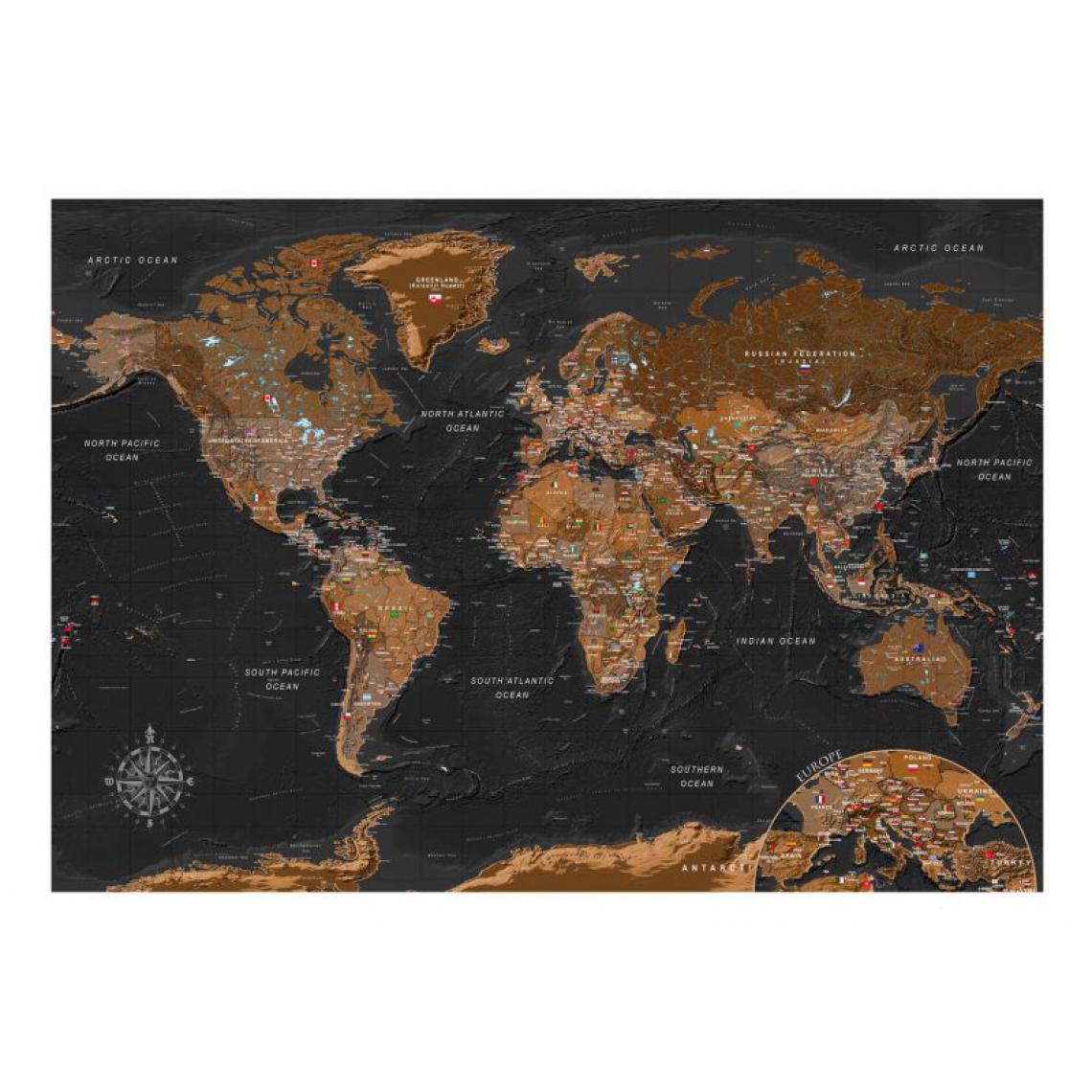 Artgeist - Papier peint - World: Stylish Map .Taille : 350x245 - Papier peint