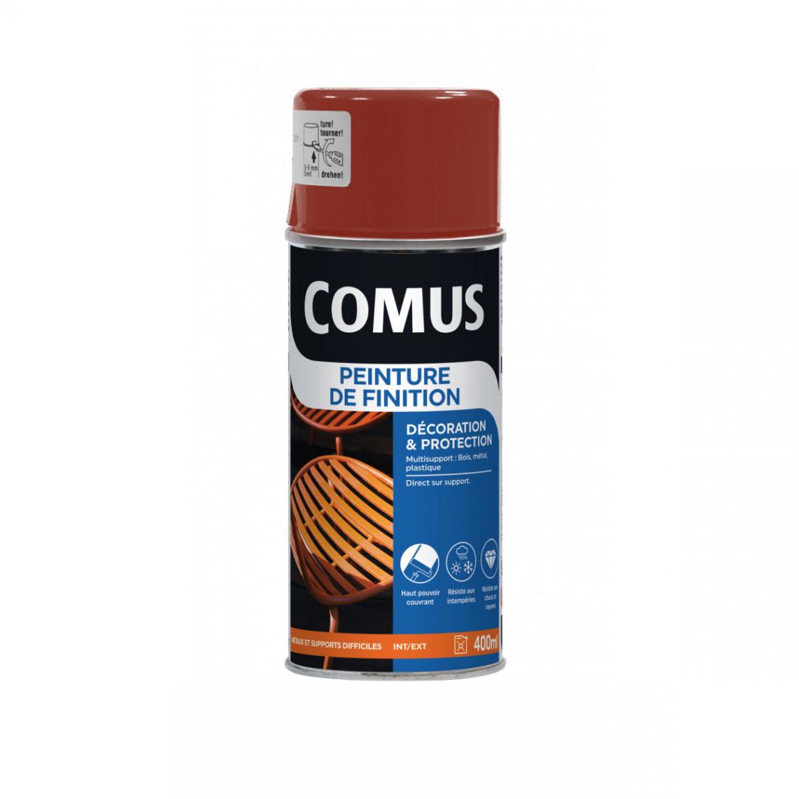 Comus - Aérosol Peinture de finition brillant rouge sécurité COMUS - 400ml - Peinture intérieure