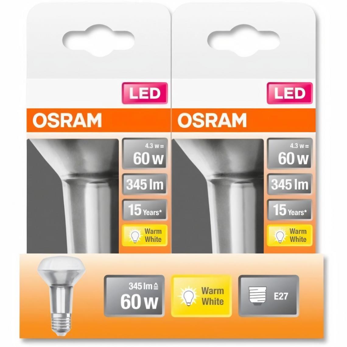 Osram - OSRAM Spot R63 LED verre clair 4,3W=60 E27 chaud - Ampoules LED
