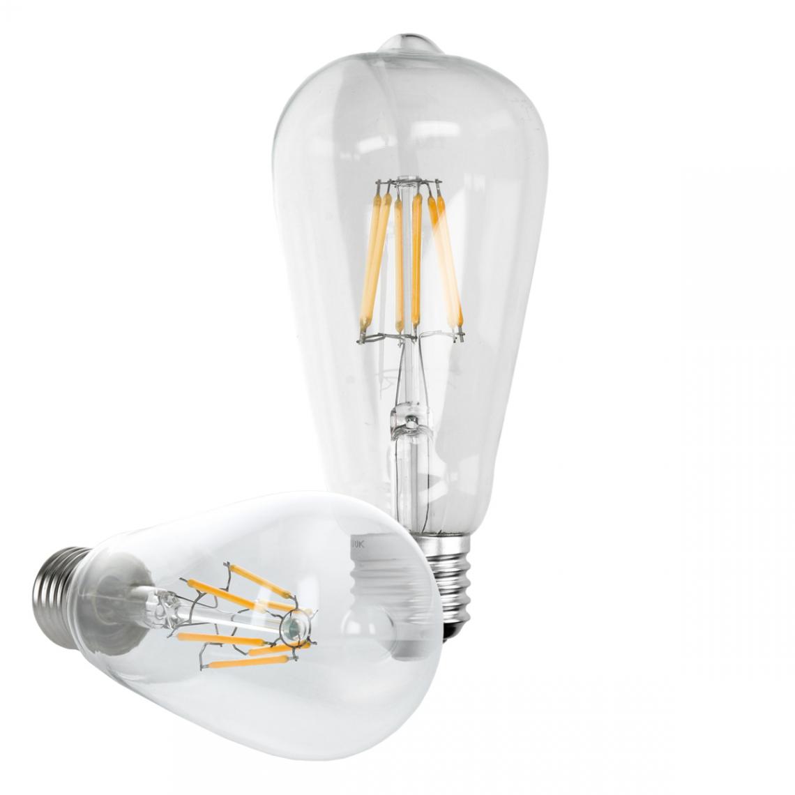 Ecd Germany - ECD Germany 5 x LED Filament de l'ampoule E27 classique Edison 6W 612 lumens angle de faisceau 120 ° AC 220-240 reste caché et remplace environ 40W lampe incandescente blanc chaud - Ampoules LED