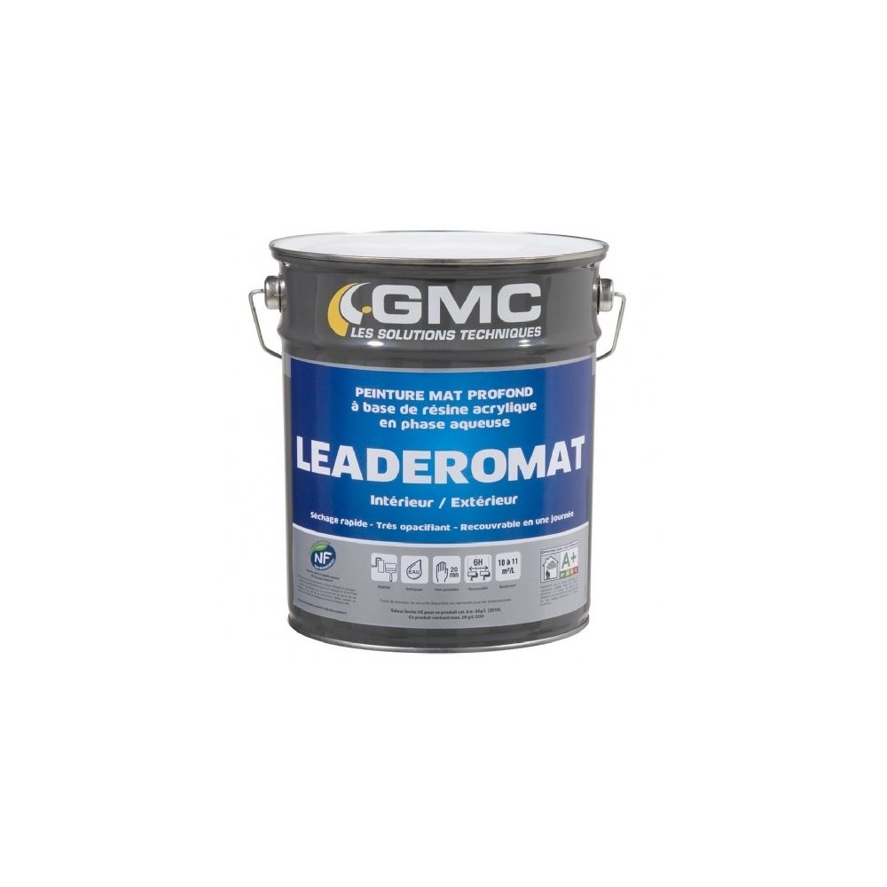 Gmc - LEADEROMAT BLANC 15L -La solution pour une finition mat profond. Idéal décoration d'intérieur-GMC - Peinture intérieure