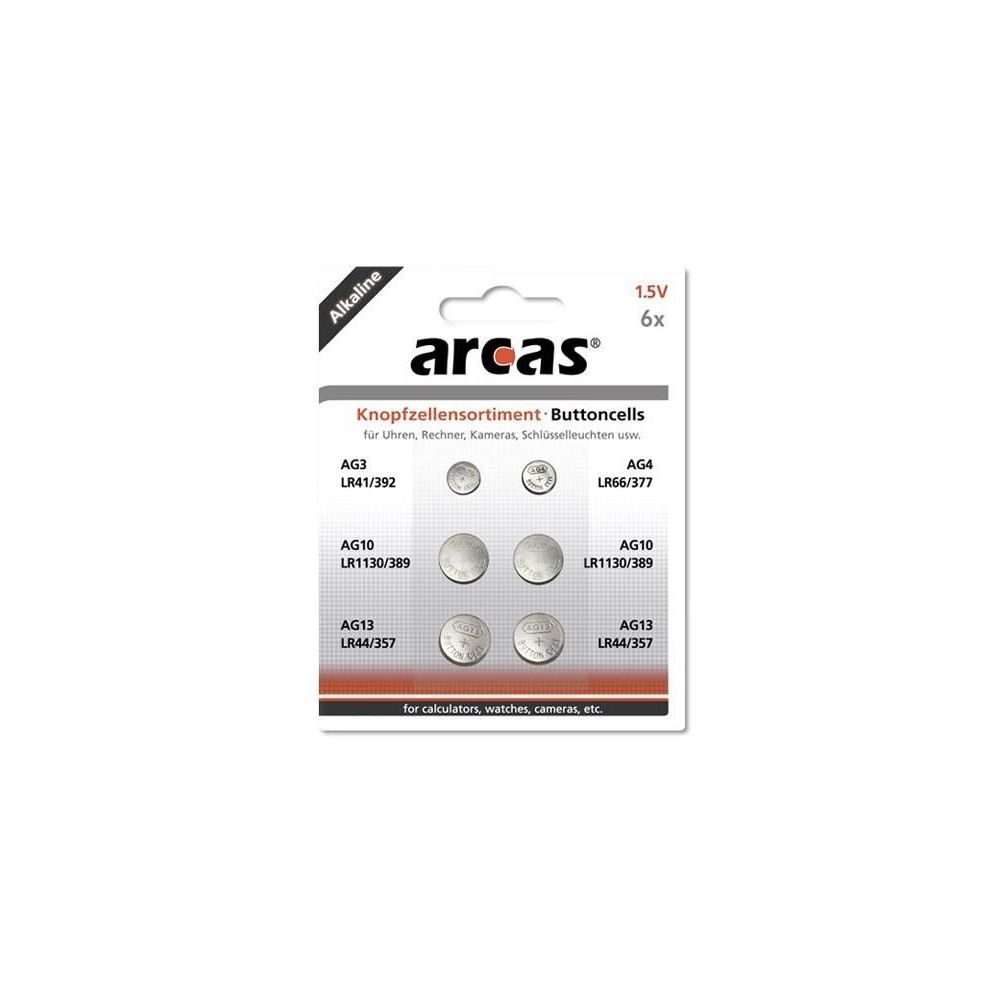Camelion - Pack de 6 piles bouton Arcas AG3-AG13 0% Mercury/Hg - Piles rechargeables