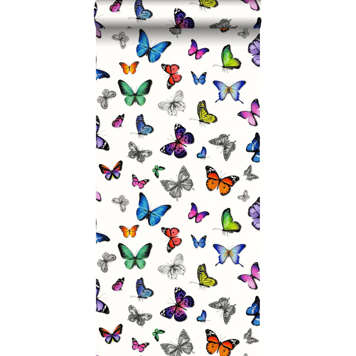 ESTAhome - ESTAhome papier peint papillons multicolore - 138507 - 53 cm x 10,05 m - Papier peint